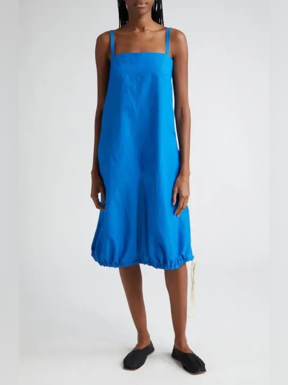 Proenza Schouler Emelia Square Neck Bubble Hem Cotton Blend Dress - 4